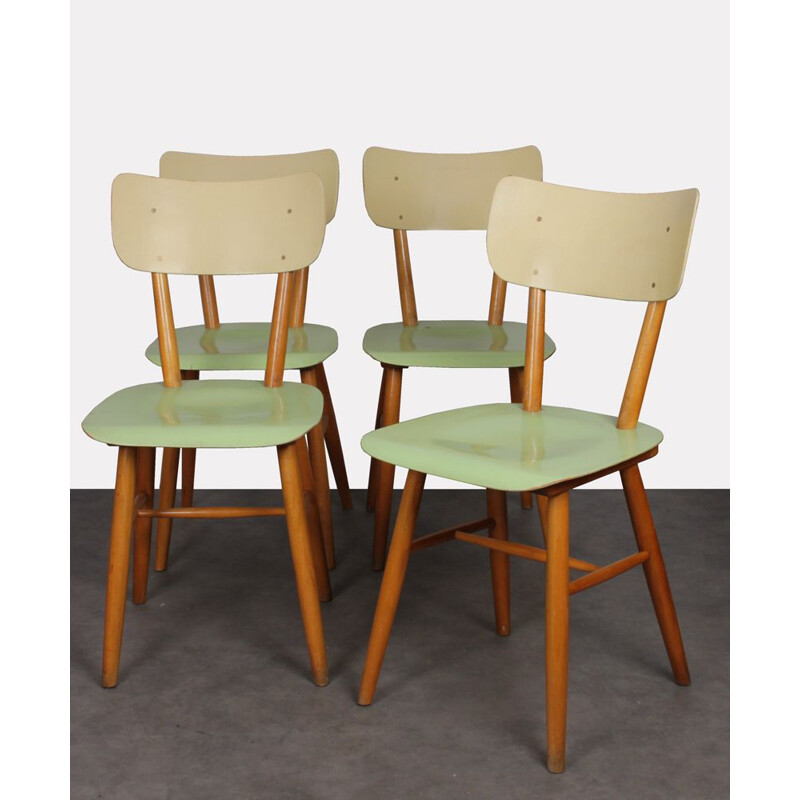 Set of 4 vintage chairs edited by Ton, 1960