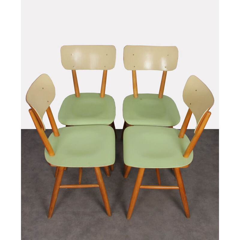 Suite de 4 chaises vintage éditée par Ton, 1960