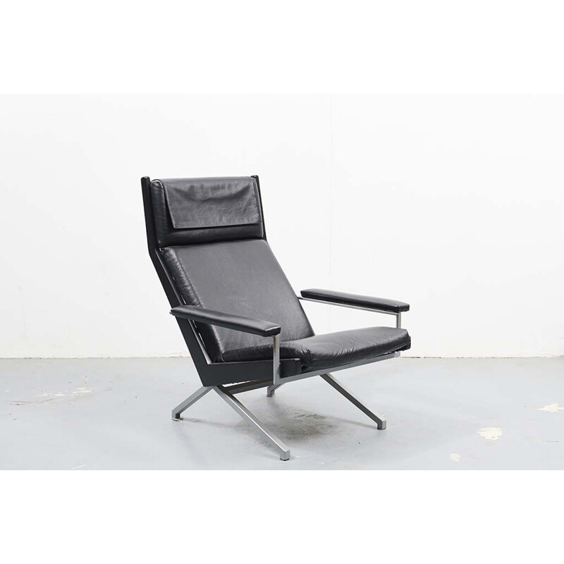 Vintage Lotus armchair in imitation leather by Rob Parry, 1960s