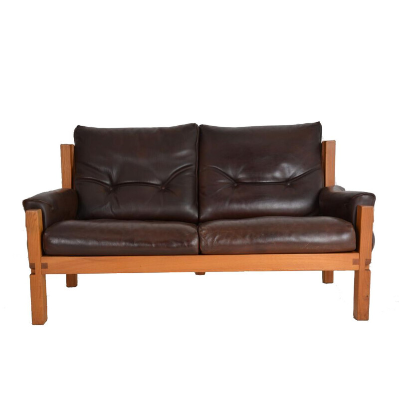 Vintage 2-seater sofa "S 22" by Pierre Chapo 1967