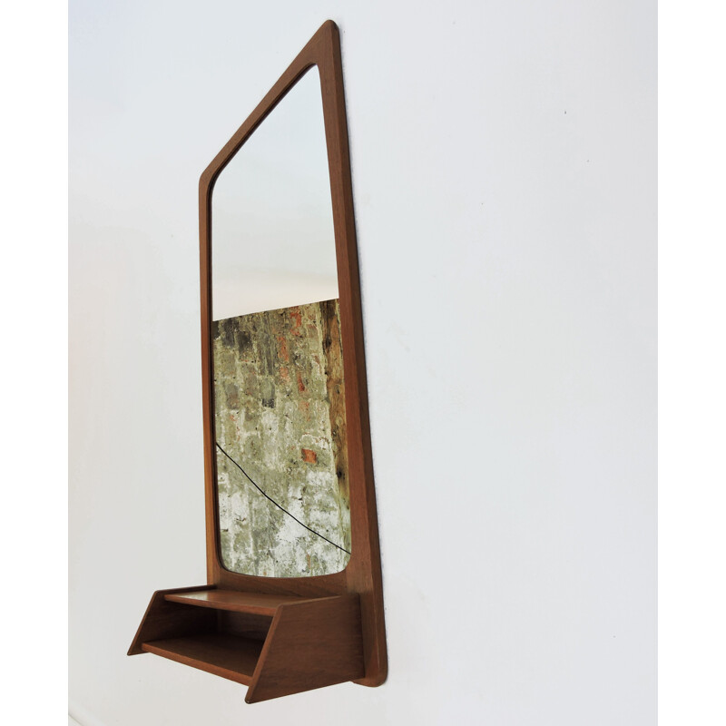 Miroir vintage danois en teck, 1960