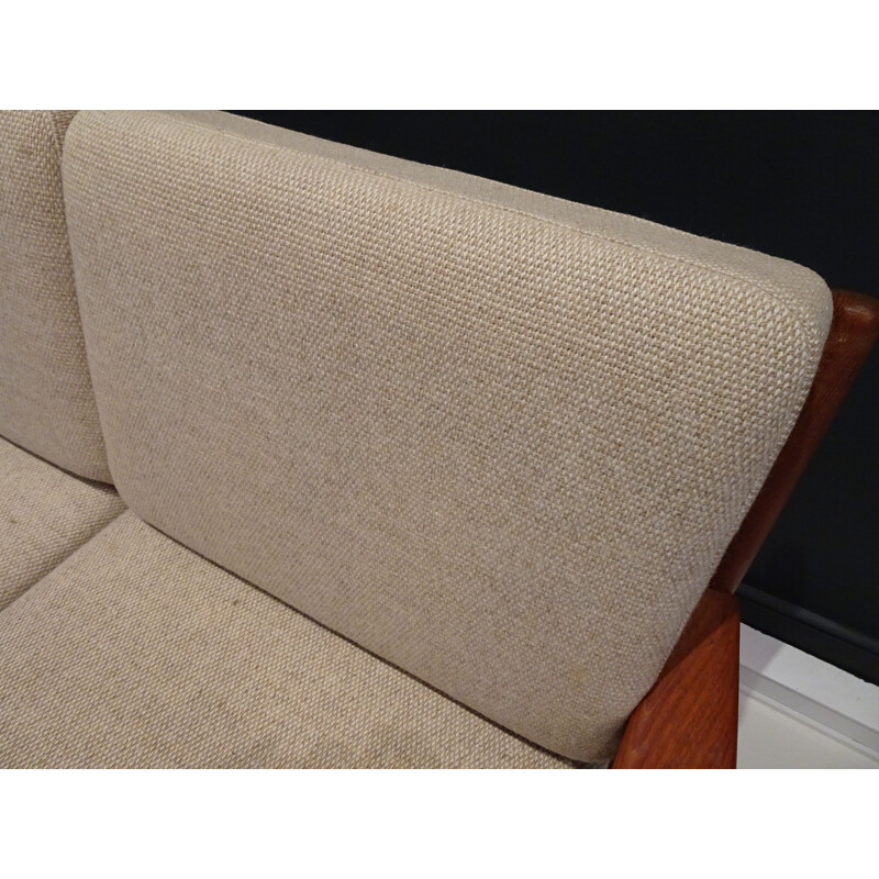 Vintage scandinavian 2-seater beige bench 1970