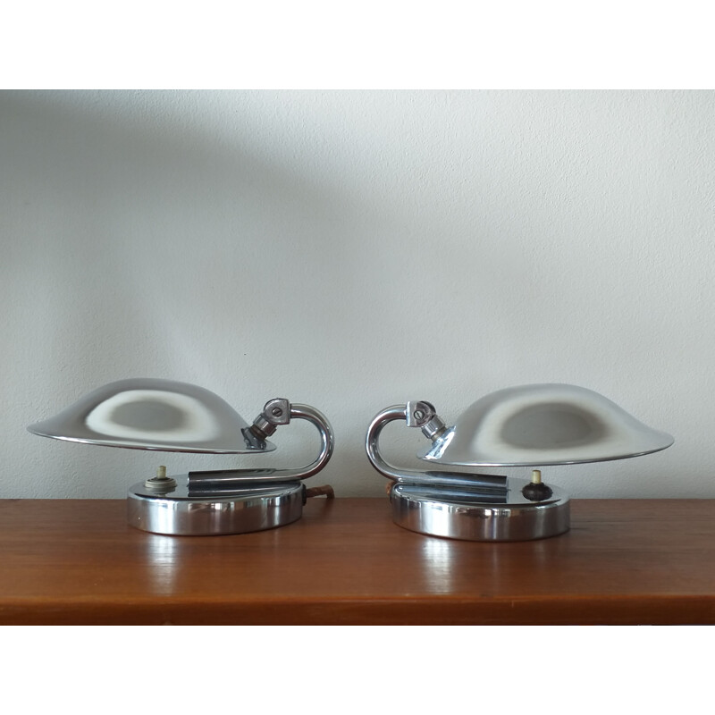 Pair of vintage Bauhaus, Art Deco, Table lamps, Napako, Josef Hurka, Functionalism, 1930