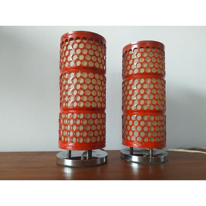 Paar Vintage-Tischlampen Napako, 1960