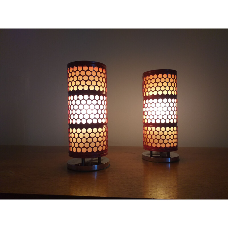 Paar Vintage-Tischlampen Napako, 1960
