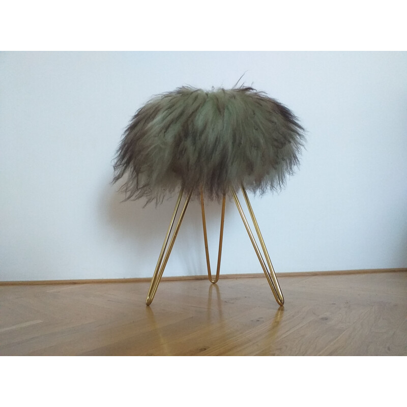 Vintage Tripod Tabouret or Stool Hair, France, 1970