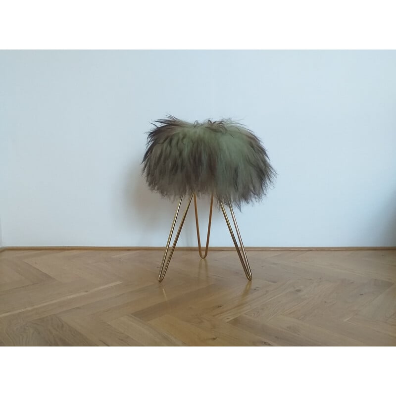 Vintage Tripod Tabouret or Stool Hair, France, 1970