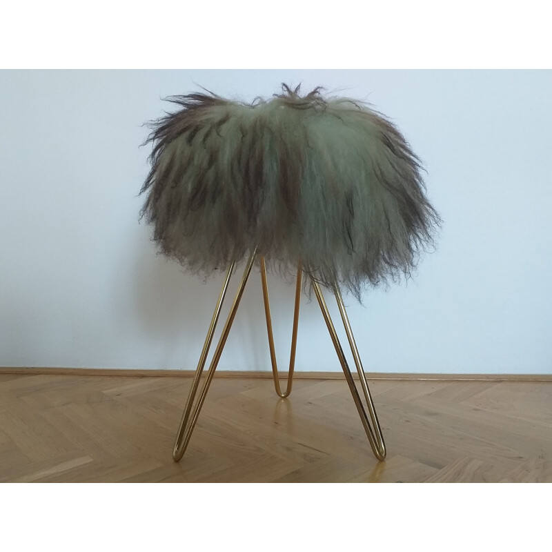 Vintage Tripod Tabouret or Stool Hair, France, 1970