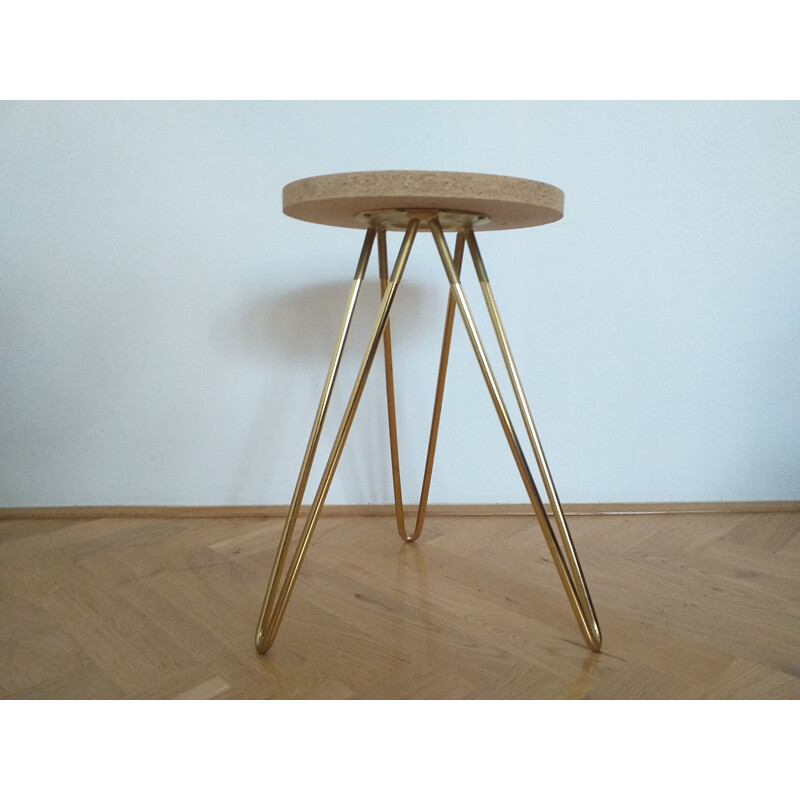 Vintage Tripod Tabouret or Stool Hair, France, 1970