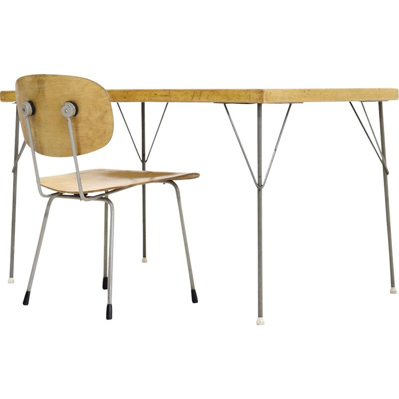 Vintage Table 531 and Chair 116 by Wim Rietveld and A. Cordemeyer for Gispen, 1950s