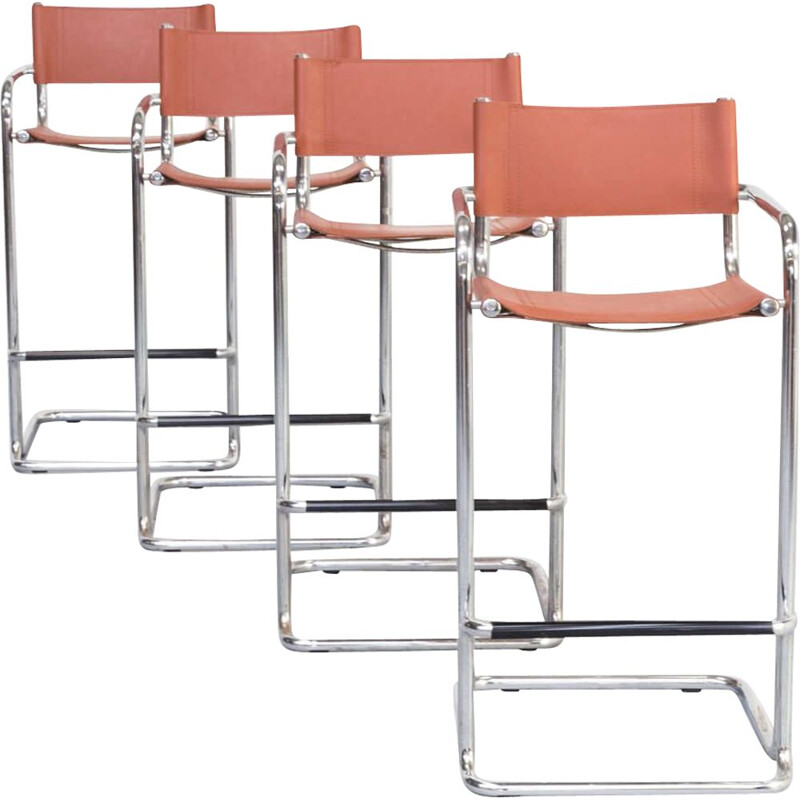 Set of 4 vintage Mart Stam bauhaus stools, 1970