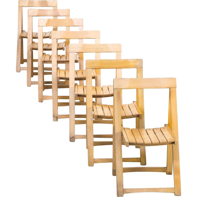 Lot de 7 chaises pliantes par Aldo Jacober pour Alberto Bazzani, 1960