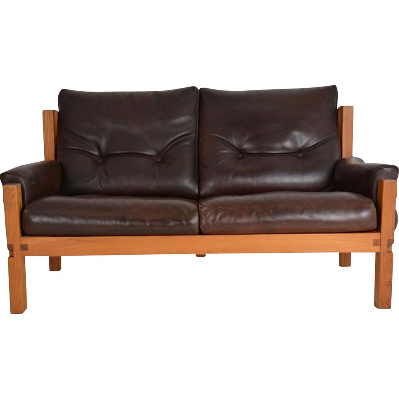 Vintage 2-seater sofa "S 22" by Pierre Chapo 1967