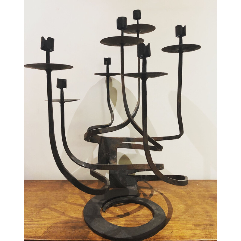 Vintage candlestick very large format from the marolles ateliers, 1970