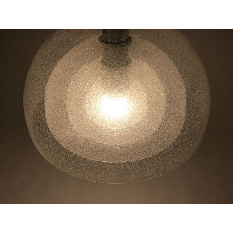 Large four-layer Murano Pulegoso glass pendant lamp by Carlo Nason for Mazzega