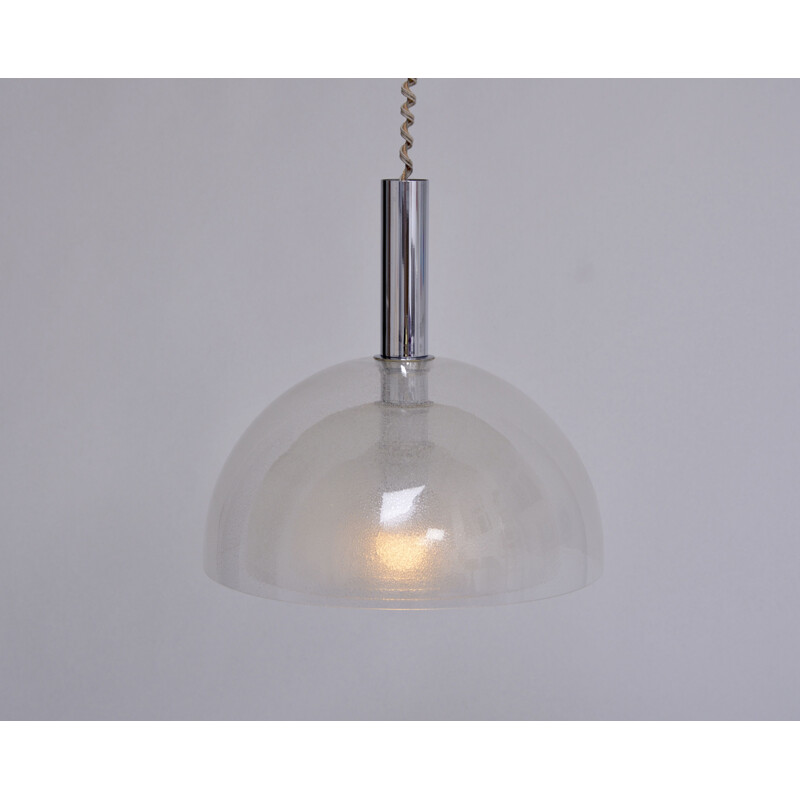 Vintage large four-layer Murano Pulegoso glass pendant lamp by Carlo Nason for Mazzega