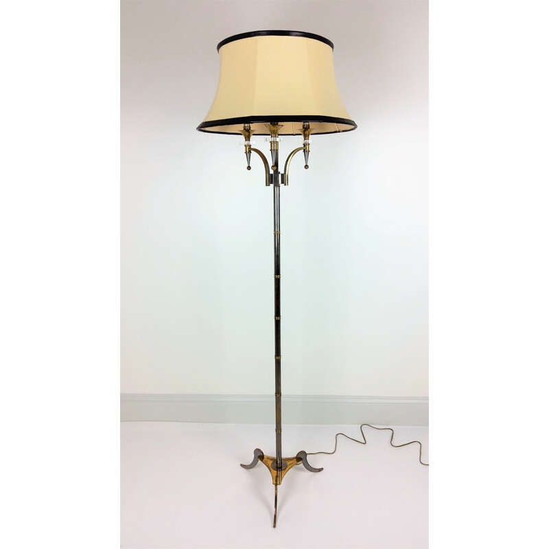 Vintage brass floor lamp by Maison Jansen 1950