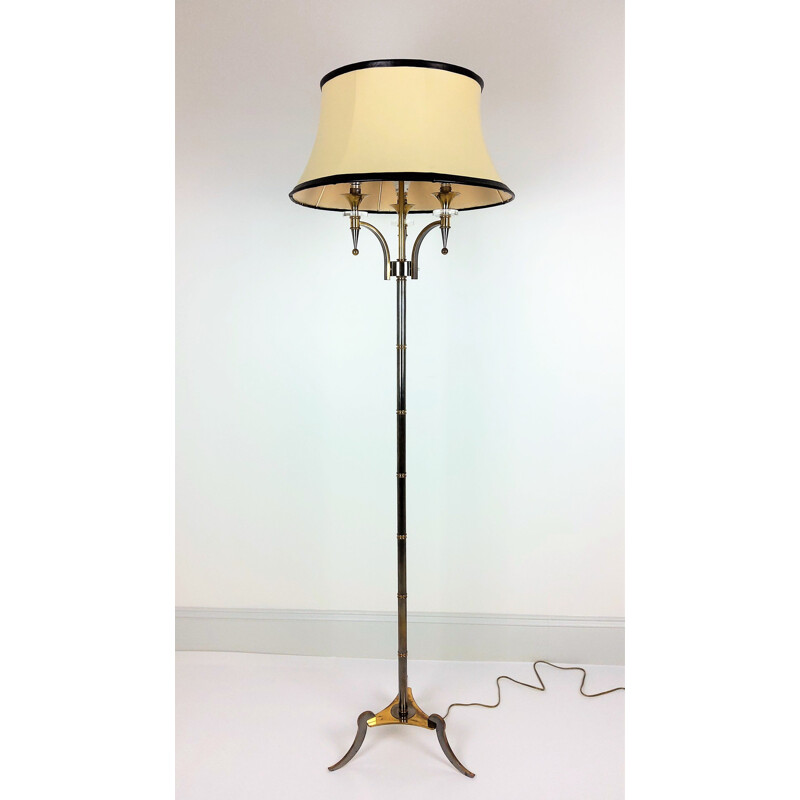 Vintage brass floor lamp by Maison Jansen 1950