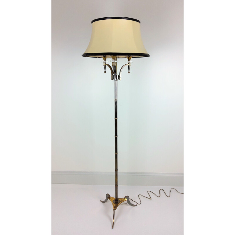 Vintage brass floor lamp by Maison Jansen 1950