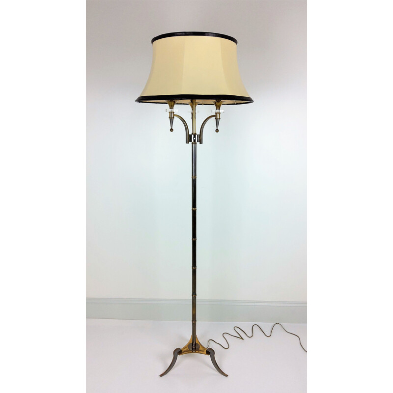 Vintage brass floor lamp by Maison Jansen 1950