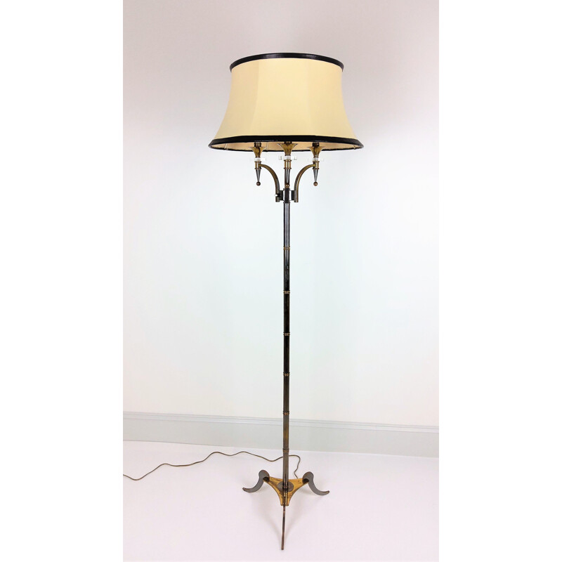 Vintage brass floor lamp by Maison Jansen 1950