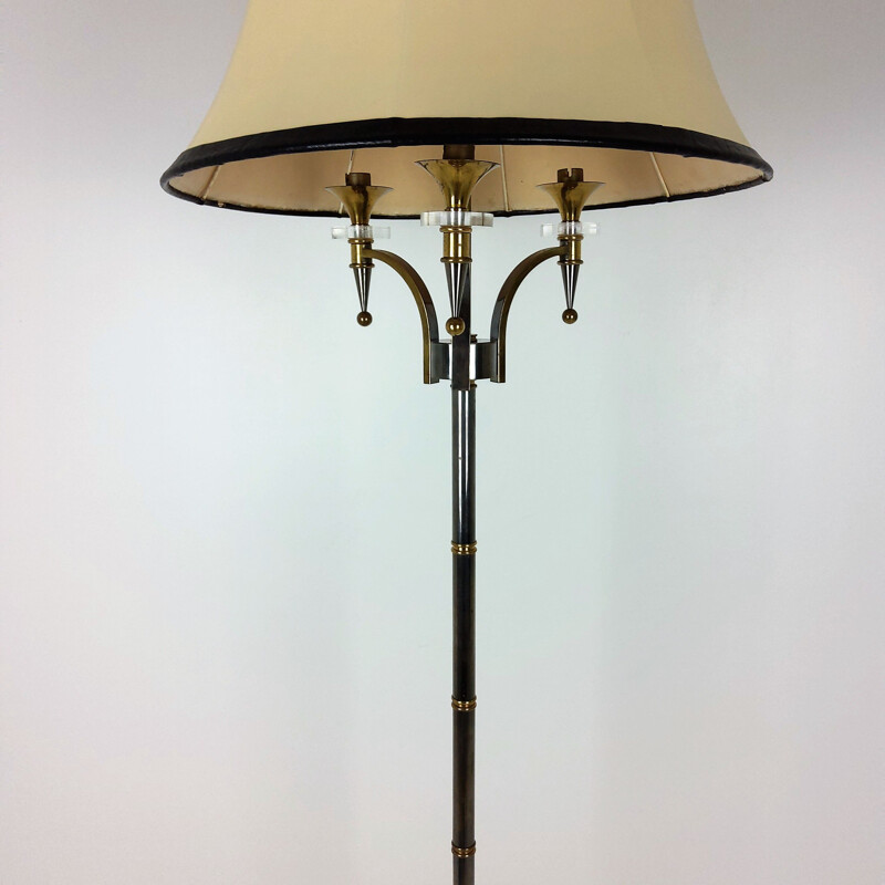 Vintage brass floor lamp by Maison Jansen 1950