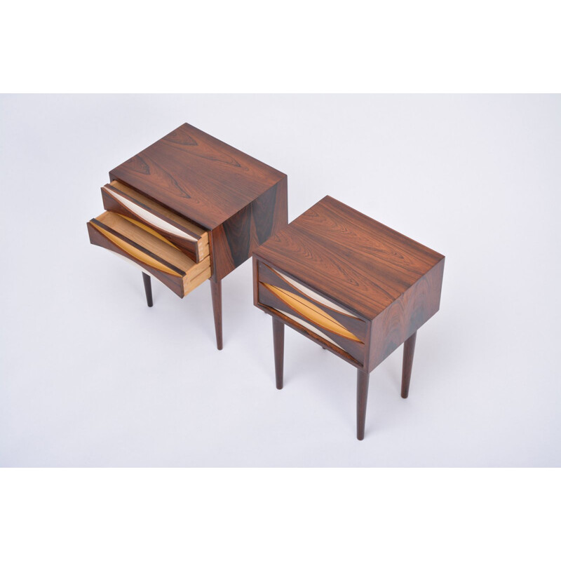 Pair of vintage Rosewood nightstands by Niels Clausen, 1960s