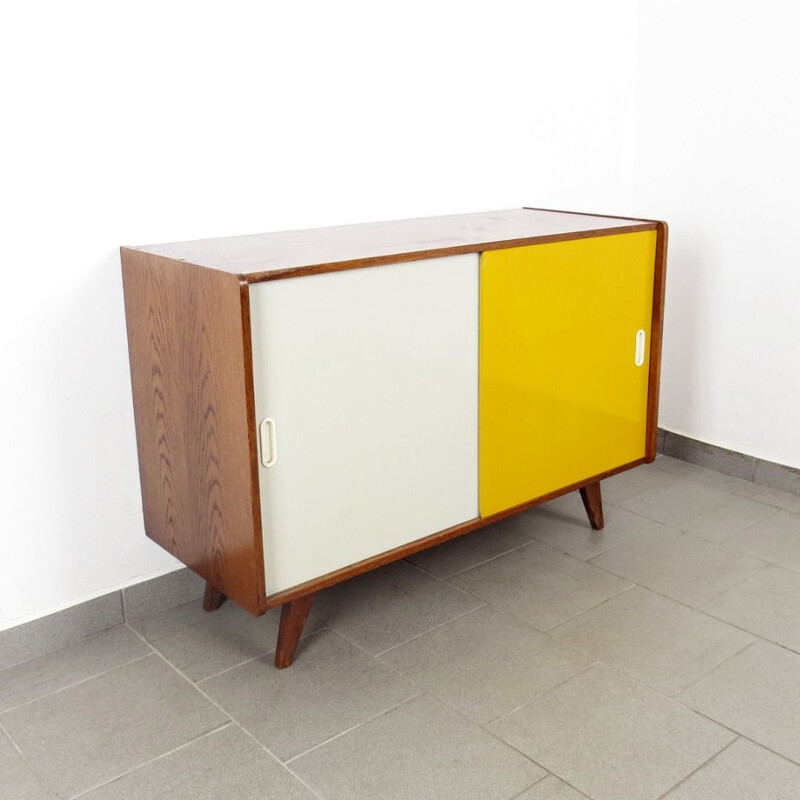 Vintage yellow and white chest of drawers by Jiri Jiroutek, Czechoslovakia, 1960