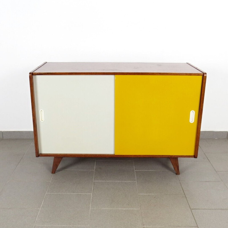 Vintage yellow and white chest of drawers by Jiri Jiroutek, Czechoslovakia, 1960