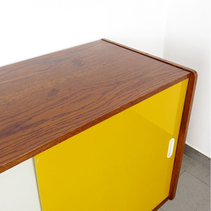 Vintage yellow and white chest of drawers by Jiri Jiroutek, Czechoslovakia, 1960