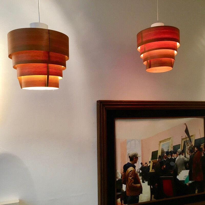 Pair of vintage Scandinavian pendant lights by Hans-Agne Jakobsson, 1960s