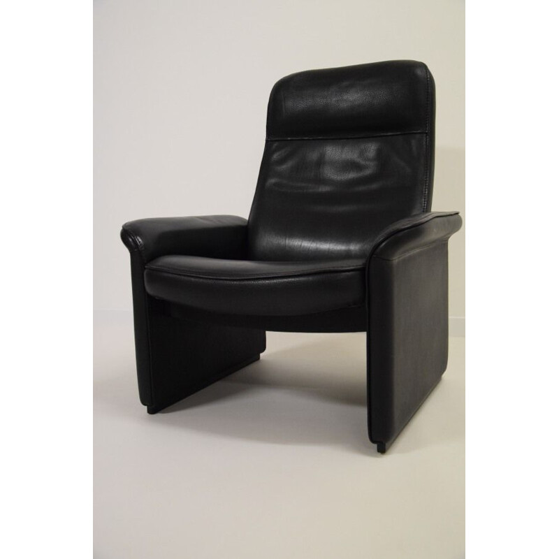 Vintage DS 50 Relax armchair in black leather by De Sede, 1970-80s