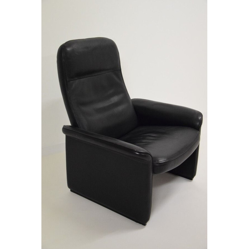 Vintage DS 50 Relax armchair in black leather by De Sede, 1970-80s