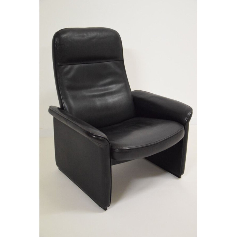 Vintage DS 50 Relax armchair in black leather by De Sede, 1970-80s