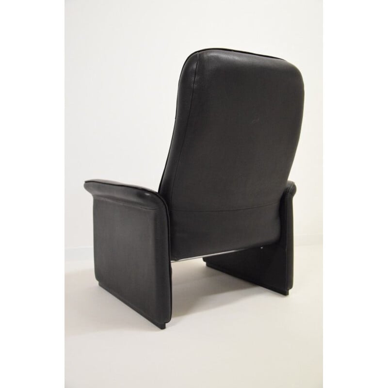 Vintage DS 50 Relax armchair in black leather by De Sede, 1970-80s