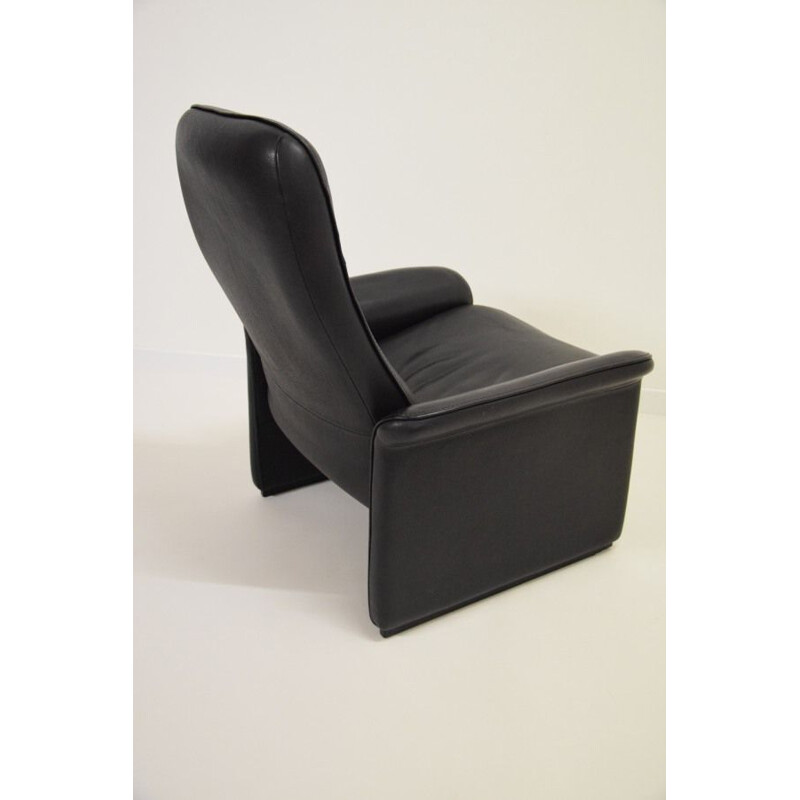 Vintage DS 50 Relax armchair in black leather by De Sede, 1970-80s