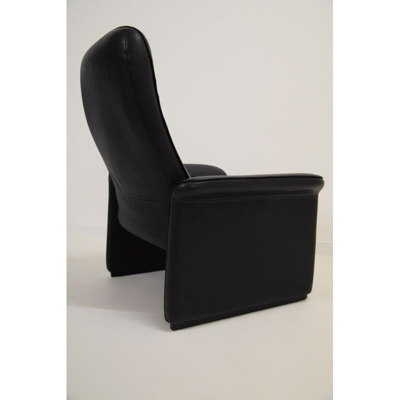 Vintage DS 50 Relax armchair in black leather by De Sede, 1970-80s
