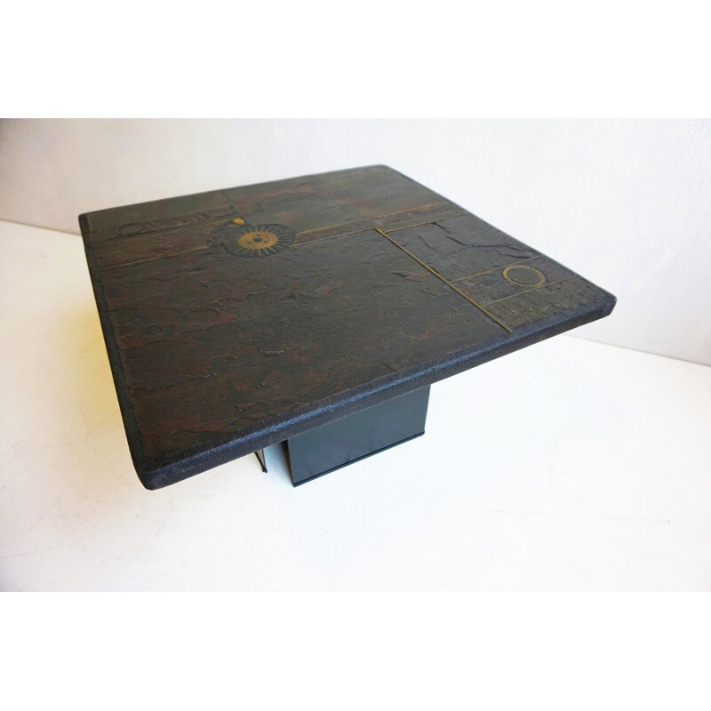 Small Brutalist Coffee Table, Side Table from Paul Kingma, 1980s