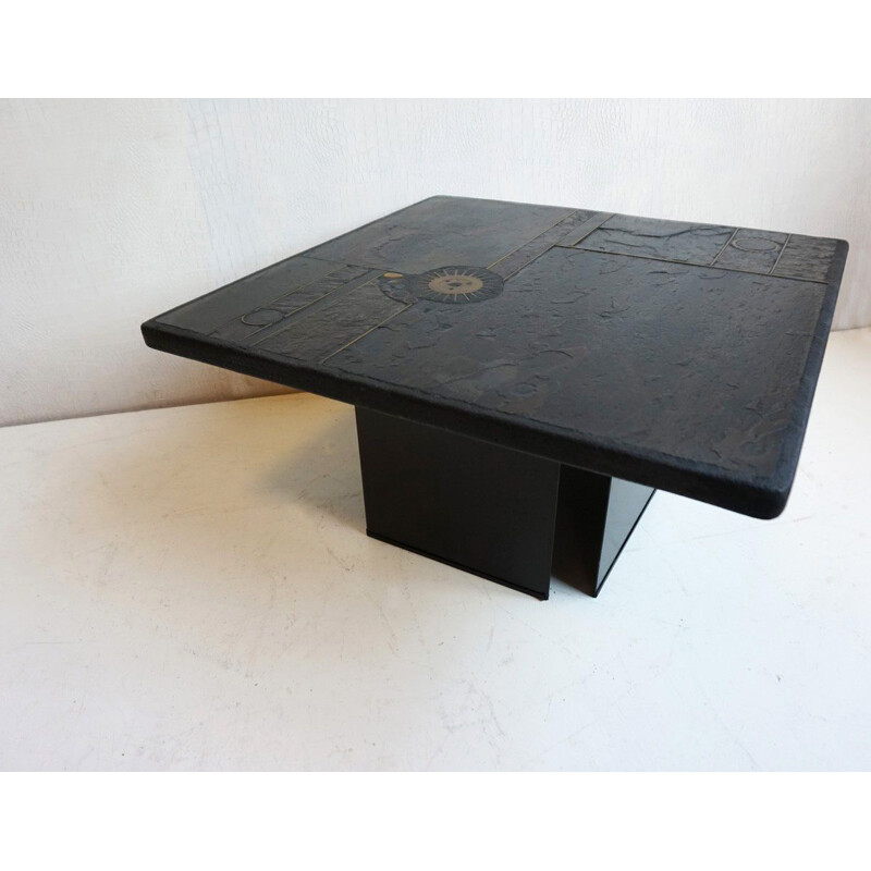 Small Brutalist Coffee Table, Side Table from Paul Kingma, 1980s