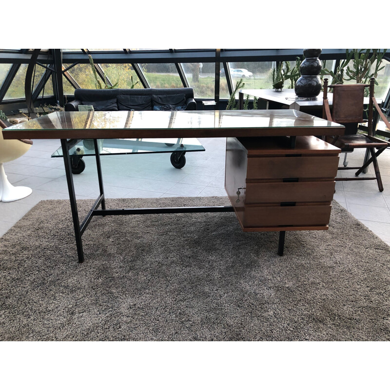 Vintage desk Pierre Guariche minister hucher minvielle 1960