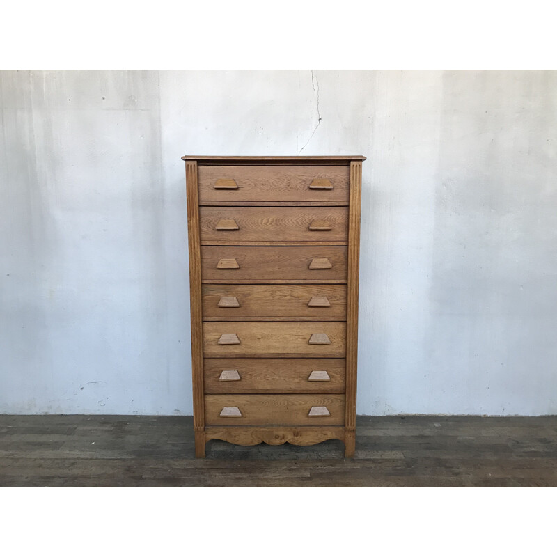 Vintage chest of drawers in light oak, 1930s