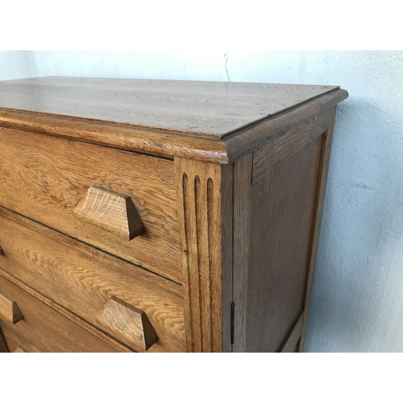 Vintage chest of drawers in light oak, 1930s