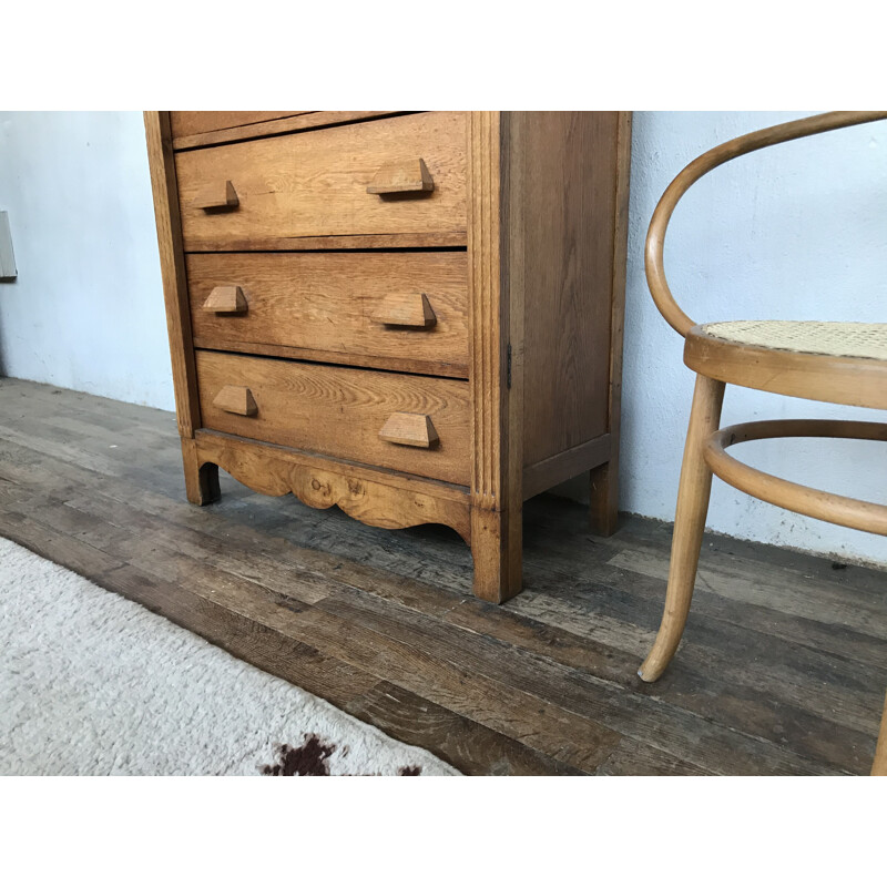 Vintage chest of drawers in light oak, 1930s