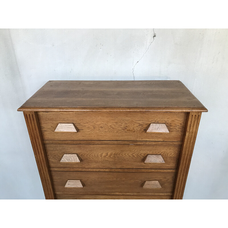 Vintage chest of drawers in light oak, 1930s