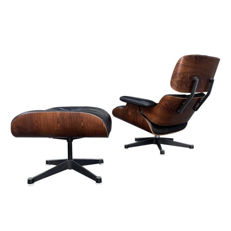 Fauteuil et ottoman vintage modèle 670-671 par Ray & Charles Eames, 1970