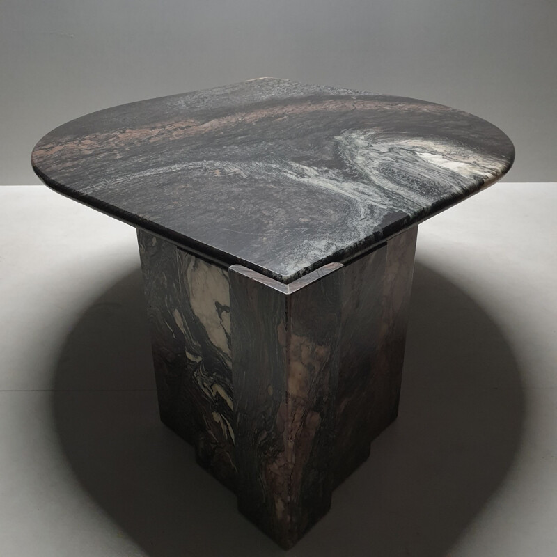 Italian marble eye shaped vintage coffee table, 1970s