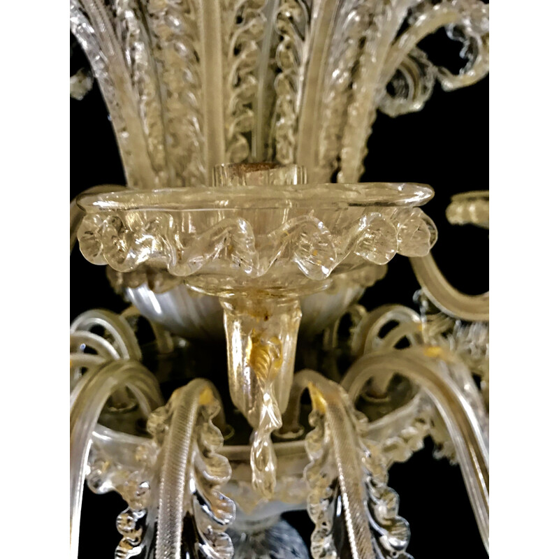 Barovier lustre vintage en or et verre de murano ancien 