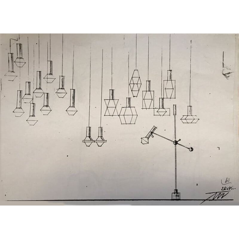 Lampe K2 vintage de Tapio Wirkkala, edition idman, 1960
