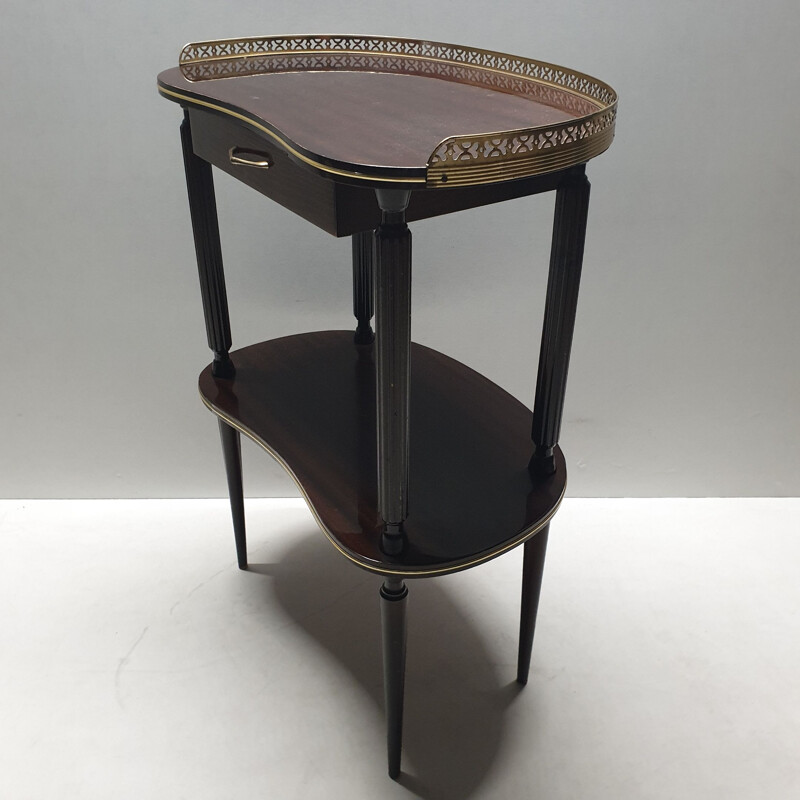 Vintage italian brass and palisander console side table, 1950