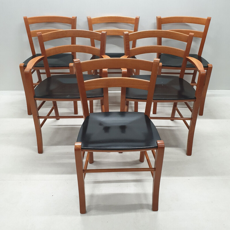 Set of 6 Marocca Dining chairs by Vico Magistretti for e DePadova, 1987